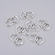 Tibetan Style Double Heart Links connectors, Cadmium Free & Lead Free, Antique Silver, 24x31x3mm, Hole: 14x9~15mm, about 294pcs/1000g(TIBE-M029-02AS-LF)