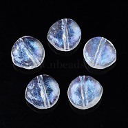 Transparent Acrylic Beads, Glitter Powder, Flat Round, Clear, 14x14x5mm, Hole: 1.8mm, about 670pcs/500g(OACR-N008-094)