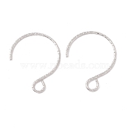 316 Surgical Stainless Steel Earring Hooks, Ear Wire, with Horizontal Loops, Stainless Steel Color, 19x15mm, Hole: 3x2.6mm, Pin: 0.6mm(X-STAS-D183-03P-02)