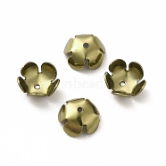 Ion Plating(IP) 304 Stainless Steel Bead Caps, Flower, 5-Petal, Antique Bronze, 8x8x3mm, Hole: 1mm(STAS-E145-06AB)