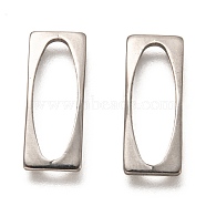 Non-Tarnish 201 Stainless Steel Linking Rings, Rectangle, Stainless Steel Color, 18x7x1mm, inner diameter: 15.5x5mm(STAS-Z031-07P)