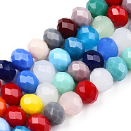 Glass Beads Strands, Faceted, Abacus, Mixed Color, 8x6mm, Hole: 1.5mm, about 66pcs/strand, 16.26 inch~16.93 inch(41.3cm)(GLAA-S019-01F)