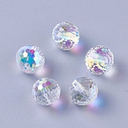 Imitation Austrian Crystal Beads, K9 Glass, Round, Faceted, Clear AB, 8x7mm, Hole: 1.5mm(SWAR-O001-07)