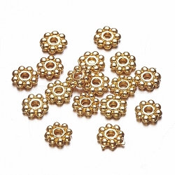 Alloy Daisy Spacer Beads, Flower, Metal Findings for Jewelry Making Supplies, Golden, 5x1.5mm, Hole: 1mm(PALLOY-L166-31G)