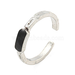 Alloy with Enamel Cuff Rings for Women Men, Platinum, 2.5~4mm, Inner Diameter: 17mm(RJEW-A034-02P)