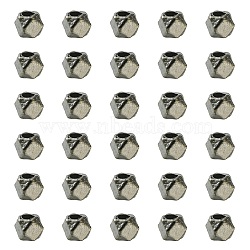 Polyhedron Alloy Finding Beads, Lead Free & Cadmium Free, Gunmetal, 3x3x3mm, Hole: 1mm(FIND-YW0004-25B)