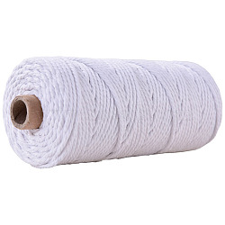 Cotton String Threads for Crafts Knitting Making, White, 3mm, about 109.36 Yards(100m)/Roll(X-KNIT-PW0001-01-03)