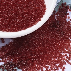 MIYUKI Round Rocailles Beads, Japanese Seed Beads, 11/0, (RR141) Transparent Ruby, 2x1.3mm, Hole: 0.8mm, about 1111pcs/10g(X-SEED-G007-RR0141)