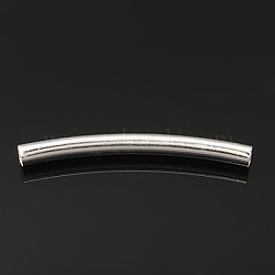 Brass Tube Beads, Curved, Silver, 4x41mm(KK-J129-S)