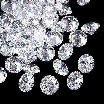 Clear Grade A Diamond Shaped Cubic Zirconia Cabochons, Faceted, 8x4.6mm