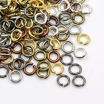 Open Jump Rings Brass Jump Rings, Mixed Color, 20 Gauge, 4x0.8mm, Inner Diameter: 2.4mm, about 1100pcs/50g