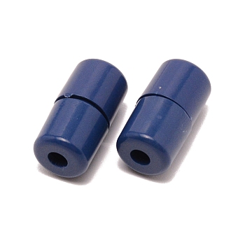 Plastic Screw Clasps, for Shoelace Buckles, Column, Dark Blue, 18x9.5mm, Hole: 3mm