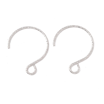 316 Surgical Stainless Steel Earring Hooks, Ear Wire, with Horizontal Loops, Stainless Steel Color, 19x15mm, Hole: 3x2.6mm, Pin: 0.6mm