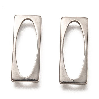 Non-Tarnish 201 Stainless Steel Linking Rings, Rectangle, Stainless Steel Color, 18x7x1mm, inner diameter: 15.5x5mm