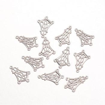 316 Surgical Stainless Steel Chandelier Components, Flower, Stainless Steel Color, 20x13x0.8mm, Hole: 1mm