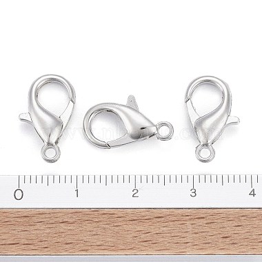 Platinum Plated Alloy Bracelet Lobster Claw Clasps(X-E106-NF)-5