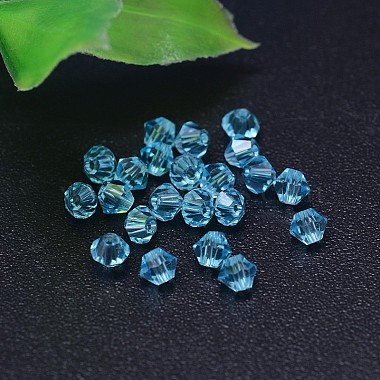 imitación facetas hebras de perlas de cristal austriaco(G-M180-4mm-10B)-2