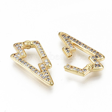 Brass Micro Pave Clear Cubic Zirconia Twister Clasps(ZIRC-S067-122-NF)-3