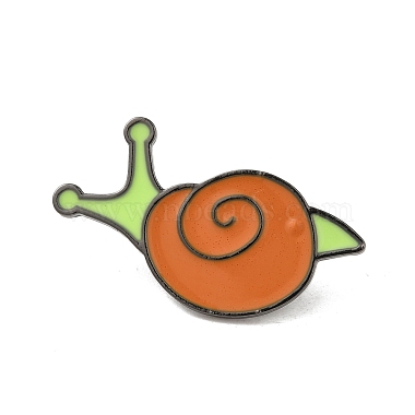 Chocolate Snail Alloy+Enamel Brooch