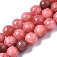 Natural Chalcedony Beads Strands, Imitation Rhodochrosite, Dyed & Heated, Round, 10mm, Hole: 1mm, about 40pcs/strand, 15.7 inch(G-S333-10mm-007)
