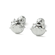 304 Stainless Steel Ear Studs, Ladybug, Stainless Steel Color, 10x10mm(EJEW-Q801-08P)