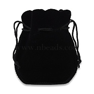 Velvet Jewelry Bag, Black, about 10cm wide, 12.5cm long(TP006)