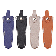 4Pcs 4 Colors PU Leather Hairdressing Scissor Pouch, Salon Barber Scissors Holster Holder for One Shear, Mixed Color, 14.2x4.2x1.1cm, 1pc/color(AJEW-FG0002-33)