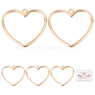 Brass Pendants, Nickel Free, Heart, Real 18K Gold Plated, 14.5x16x0.8mm, Hole: 1mm, 30pcs/box(KK-BBC0002-64)