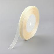 Sheer Organza Ribbon, Wide Ribbon for Wedding Decorative, Cornsilk, 1 inch(25mm), 250Yards(228.6m)(RS25mmY123)