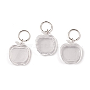 (Defective Closeout Sale: Scratch) Acrylic Keychain, with Iron Split Key Rings, Apple, Clear, 8cm(KEYC-XCP0001-14)