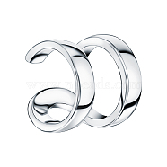 Fashionable S925 Silver Geometric Ear Clip, Simple and Unique, No Piercing Needed, Silver, 12x12mm(XY1389)