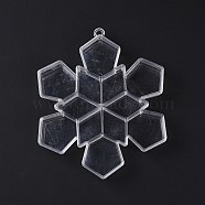 12 Grids Transparent Plastic Box, Snowflake Bead Containers for Small Jewelry and Beads, Clear, 18.8x15.3x2.5cm, Inner Diameter: 52.5x32mm and 50x45mm(CON-B009-03)