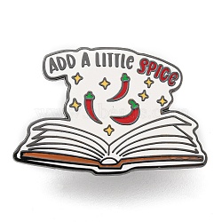 Pepper Alloy Enamel Pin Brooch, for Backpack Clothes, Book, White, 24x35mm(JEWB-S013-08)