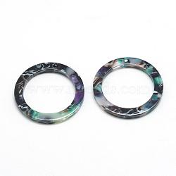 Cellulose Acetate(Resin) Pendants, Ring, Turquoise, 14.5x14.5x2.5mm, Hole: 1.5mm(KY-S121B-A353)