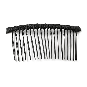 Iron & Cloth Hair Comb Findings, Electrophoresis Black, 38.5x79x5mm