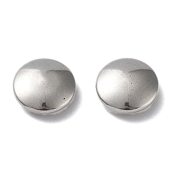 303 Stainless Steel Beads, No Hole/Undrilled, Flat Round, Stainless Steel Color, 8x3mm