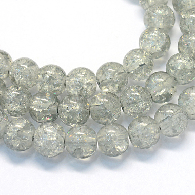 9mm LightGrey Round Glass Beads