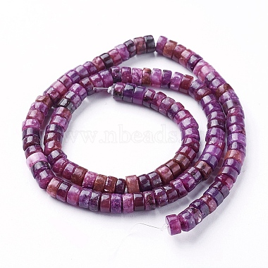 Lepidolita natural / hebras de perlas de piedra de mica púrpura(G-F626-01-C)-2