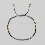 Glass Seed Braided Beaded Bracelets, Adjustable Bracelet, Gray, 11 inch(28cm)(XC9959-08)