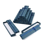 Cardboard Jewelry Necklace Boxes with Bowknot, Rectangle, Steel Blue, 20x4x2cm, Inner Diameter: 19.5x3.7cm(CON-YWC0006-01H)