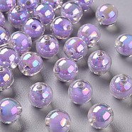 Transparent Acrylic Beads, Bead in Bead, AB Color, Round, Lilac, 11.5x11mm, Hole: 2mm, about 520pcs/500g(TACR-S152-16B-SS2114)