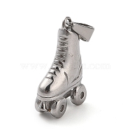 304 Stainless Steel Pendants, Ice Skates Charm, Stainless Steel Color, 23.5x15.5x7mm, Hole: 7.5x3.3mm(STAS-R229-19P)