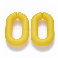 Opaque Spray Painted Acrylic Linking Rings, Quick Link Connectors, for Cable Chains Making, Oval, Gold, 31x19.5x5.5mm, Inner Diameter: 19.5x7.5mm(OACR-S036-006A-I08)
