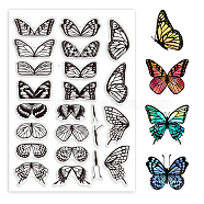 PVC Stamps, for DIY Scrapbooking, Photo Album Decorative, Cards Making, Stamp Sheets, Film Frame, Butterfly, 21x14.8x0.3cm(DIY-WH0371-0154)