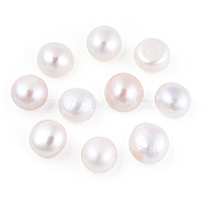 Natural Pearl Beads, Cultured Freshwater Pearl, No Hole/Undrilled, Round, Creamy White, 10~11.5x6~9.5mm(PEAR-N020-10F)
