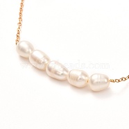 Natural Pearl Beads Pendant Necklace for Girl Women, Golden Brass Cable Chain Necklace, White, 18.31 inch(46.5cm)(NJEW-JN03667)