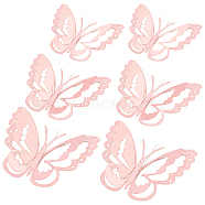 CREATCABIN 3Sets 3D Butterfly PVC Mirrors Wall Stickers, for Home Living Room Decoration, Salmon, 60~80x80~120x0.3mm, 3set(DIY-CN0001-86A)