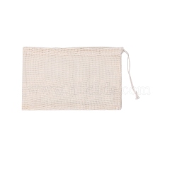 Cotton Storage Pouches, Drawstring Bags, Rectangle, Antique White, 18x28cm(HOUS-PW0002-01A)
