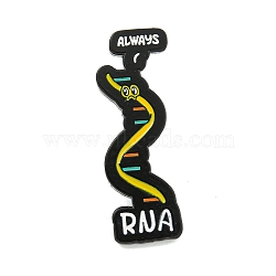 Chemistry Science Enamel Pins, Black Alloy Brooches for Clothes Backpack, RNA, 30x10x1.5mm(JEWB-I030-03B)