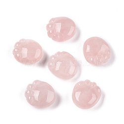 Natural Rose Quartz Footprint Figurines, for Home Office Desktop Decoration, 25~25.5x22.5~23x12~13.5mm(DJEW-N003-02I)